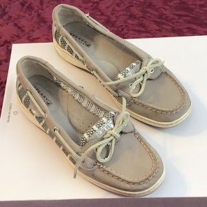 Sperry Top-Sider Boat Shoes size 7 Gray and Silver